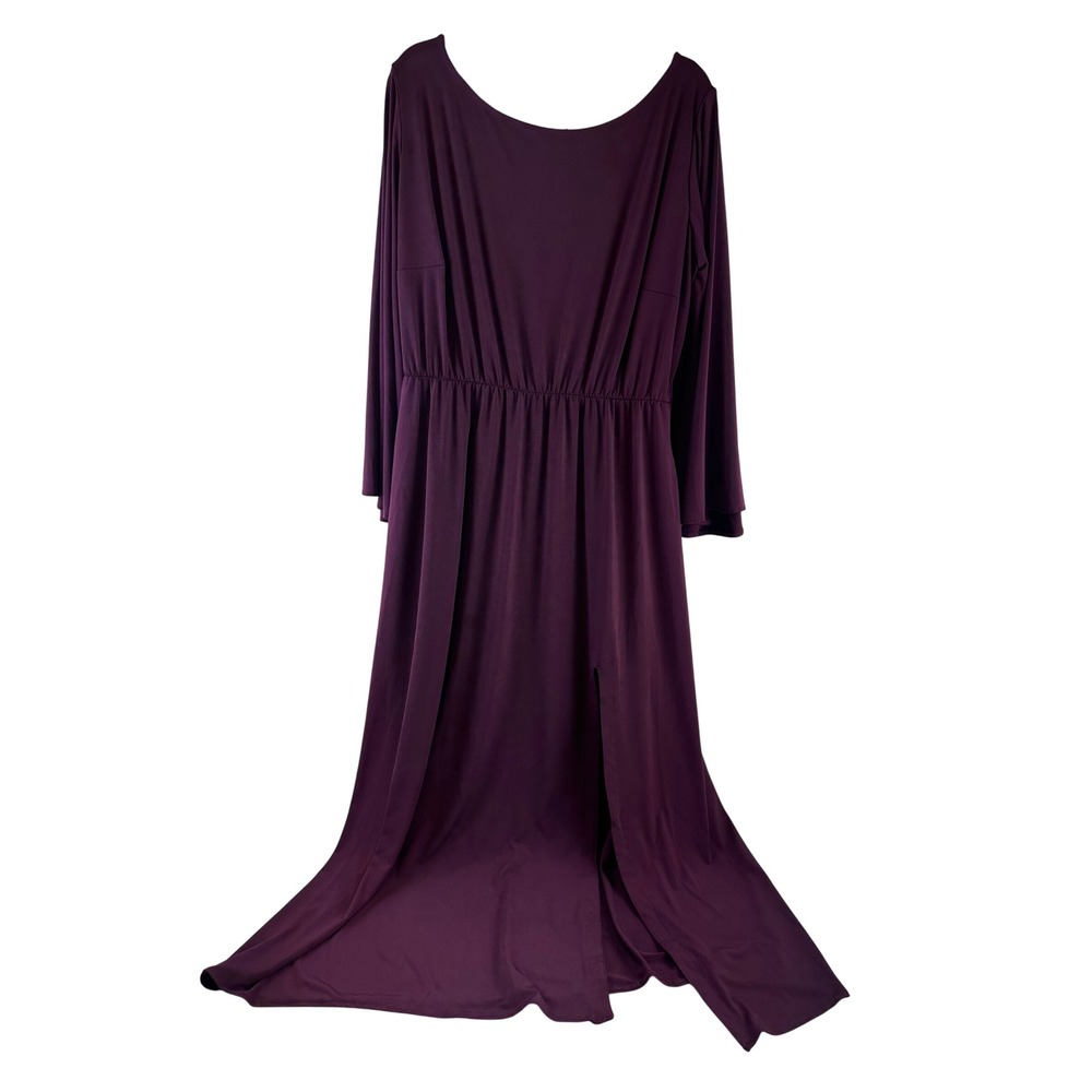 Jessica London Purple Batwing Sleeve Maxi Dress Witchy Gothic Slit Plus Size 18